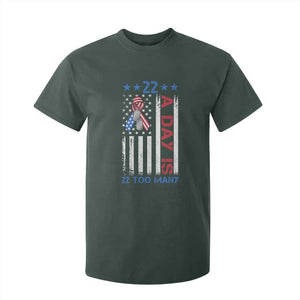 Veteran Suicide Awareness T Shirt For Kid 22 A Day Is 22 Too Many American Flag TS11 Dark Forest Green Print Your Wear