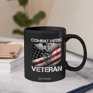 Combat Medic Veteran Coffee Mug Medical Military Soldier Vintage American Flag TS11 Print Your Wear