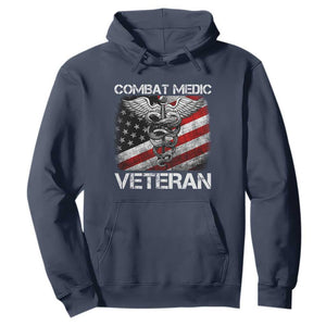 Combat Medic Veteran Hoodie Medical Military Soldier Vintage American Flag TS11 Navy Print Your Wear