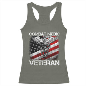 Combat Medic Veteran Racerback Tank Top Medical Military Soldier Vintage American Flag TS11 Military Green Print Your Wear