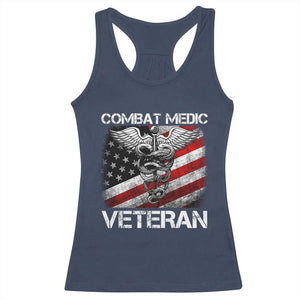 Combat Medic Veteran Racerback Tank Top Medical Military Soldier Vintage American Flag TS11 Navy Print Your Wear