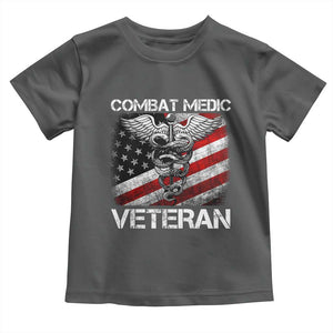 Combat Medic Veteran Toddler T Shirt Medical Military Soldier Vintage American Flag TS11 Dark Heather Print Your Wear