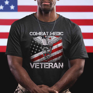 Combat Medic Veteran T Shirt Medical Military Soldier Vintage American Flag TS11 Black Print Your Wear