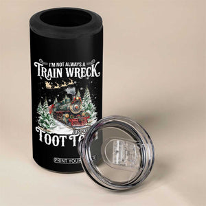I'm Not Always A Train Wreck Just Kidding Toot Toot Christmas 4 in 1 Can Cooler Tumbler North Pole Train TS11 Print Your Wear
