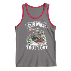 I'm Not Always A Train Wreck Just Kidding Toot Toot Christmas Tank Top North Pole Train TS11 Deep Heather Red Print Your Wear