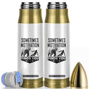 Funny Skiing Bullet Tumbler Sometimes Motivation Finds You Ski Mountain Bear TS11 White Print Your Wear