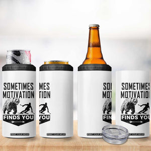 Funny Skiing 4 in 1 Can Cooler Tumbler Sometimes Motivation Finds You Ski Mountain Bear TS11 Print Your Wear