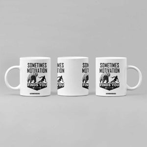 Funny Skiing Coffee Mug Sometimes Motivation Finds You Ski Mountain Bear TS11 Print Your Wear