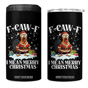 Funny F Caw F Chicken Xmas 4 in 1 Can Cooler Tumbler F Caw F I Mean Merry Christmas TS11 One Size: 16 oz Black Print Your Wear