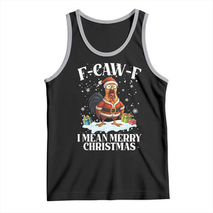 Funny F Caw F Chicken Xmas Tank Top F Caw F I Mean Merry Christmas TS11 Black Athletic Heather Print Your Wear