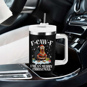 Funny F Caw F Chicken Xmas Tumbler With Handle F Caw F I Mean Merry Christmas TS11 Print Your Wear