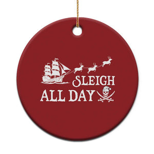 Funny Xmas Pirate Christmas Ornament Sleigh All Day Pirate Skull Ship TS11 Print Your Wear