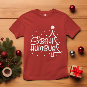 Funny Bah Humbug Christmas T Shirt Santa Hat Xmas Tree TS11 Red Print Your Wear