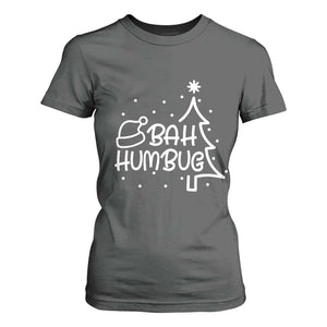 Funny Bah Humbug Christmas T Shirt For Women Santa Hat Xmas Tree TS11 Dark Heather Print Your Wear
