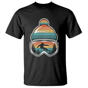Skiing Mountain Retro Ski Goggles Winter Sport T Shirt TS11 Black Print Your Wear
