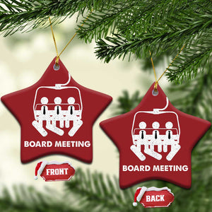 Funny Snowboarding Christmas Ornament Board Meeting Holiday Snowboard Winter Sport TS11 Star Red Print Your Wear