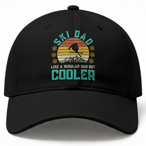 Funny Retro Skiing Father's Day Baseball Cap Ski Dad Like A Normal Dad But Cooler TS11 Print Your Wear