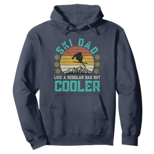Funny Retro Skiing Father's Day Hoodie Ski Dad Like A Normal Dad But Cooler TS11 Navy Print Your Wear