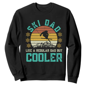 Funny Retro Skiing Father's Day Sweatshirt Ski Dad Like A Normal Dad But Cooler TS11 Black Print Your Wear