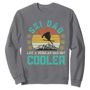 Funny Retro Skiing Father's Day Sweatshirt Ski Dad Like A Normal Dad But Cooler TS11 Charcoal Print Your Wear