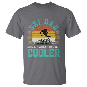 Funny Retro Skiing Father's Day T Shirt Ski Dad Like A Normal Dad But Cooler TS11 Charcoal Print Your Wear