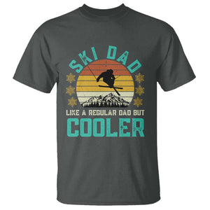 Funny Retro Skiing Father's Day T Shirt Ski Dad Like A Normal Dad But Cooler TS11 Dark Heather Print Your Wear