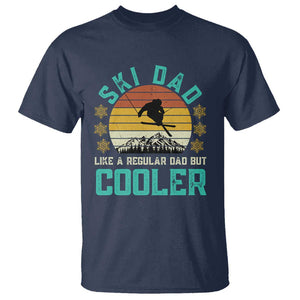 Funny Retro Skiing Father's Day T Shirt Ski Dad Like A Normal Dad But Cooler TS11 Navy Print Your Wear