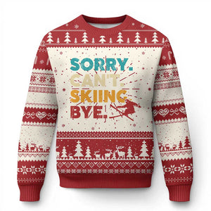 Funny Skiing Ugly Christmas Sweater Sorry Can't Skiing Bye Winter Sport TS11 Red Print Your Wear