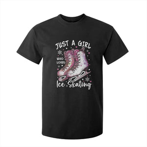 Figure Ice Skater T Shirt For Kid Just A Girl Who Loves Ice Skating TS11 Black Print Your Wear