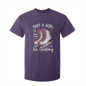 Figure Ice Skater T Shirt For Kid Just A Girl Who Loves Ice Skating TS11 Purple Print Your Wear
