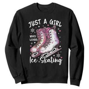 Figure Ice Skater Sweatshirt Just A Girl Who Loves Ice Skating TS11 Black Print Your Wear