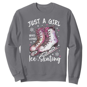Figure Ice Skater Sweatshirt Just A Girl Who Loves Ice Skating TS11 Charcoal Print Your Wear