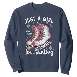 Figure Ice Skater Sweatshirt Just A Girl Who Loves Ice Skating TS11 Navy Print Your Wear