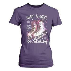 Figure Ice Skater T Shirt For Women Just A Girl Who Loves Ice Skating TS11 Purple Print Your Wear