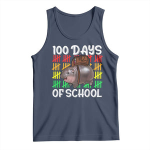Funny Moo Deng 100 Days Of School Tank Top TS11 Navy Print Your Wear