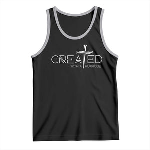 Created With A Purpose Tank Top Christian Faith Cross TS11 Black Athletic Heather Print Your Wear