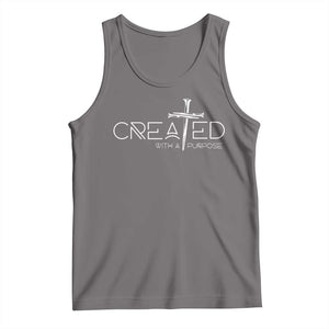 Created With A Purpose Tank Top Christian Faith Cross TS11 Deep Heather Print Your Wear