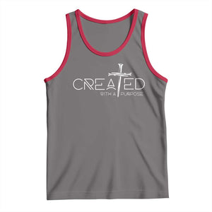 Created With A Purpose Tank Top Christian Faith Cross TS11 Deep Heather Red Print Your Wear