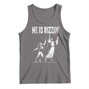 Funny Jesus American Football He Is Rizzin' Tank Top TS11 Deep Heather Print Your Wear