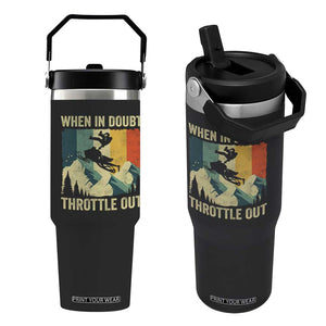 Funny Snowmobile Sled When In Doubt Throttle Out Flip Straw Tumbler Winter Sports TS11 One Size: 30 oz Black Print Your Wear