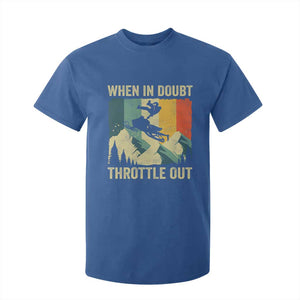 Funny Snowmobile Sled When In Doubt Throttle Out T Shirt For Kid Winter Sports TS11 Royal Blue Print Your Wear