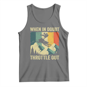 Funny Snowmobile Sled When In Doubt Throttle Out Tank Top Winter Sports TS11 Black Heather Print Your Wear