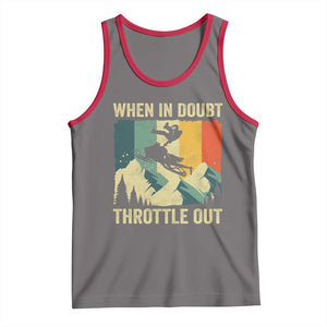 Funny Snowmobile Sled When In Doubt Throttle Out Tank Top Winter Sports TS11 Deep Heather Red Print Your Wear