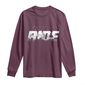 Snowmobile Ride Motor Sled Racing Winter Mountain Sports Fan Long Sleeve Shirt TS11 Maroon Print Your Wear