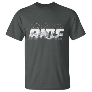 Snowmobile Ride Motor Sled Racing Winter Mountain Sports Fan T Shirt TS11 Dark Heather Print Your Wear