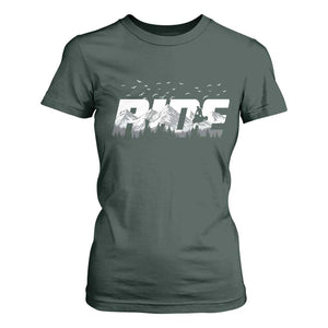 Snowmobile Ride Motor Sled Racing Winter Mountain Sports Fan T Shirt For Women TS11 Dark Forest Green Print Your Wear