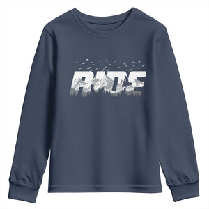 Snowmobile Ride Motor Sled Racing Winter Mountain Sports Fan Youth Sweatshirt TS11 Navy Print Your Wear