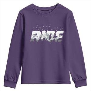 Snowmobile Ride Motor Sled Racing Winter Mountain Sports Fan Youth Sweatshirt TS11 Purple Print Your Wear