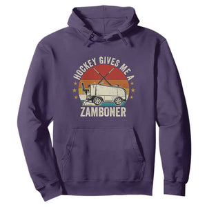 Funny Hockey Gives Me A Zamboner Hoodie Ice Hockey Fan TS11 Purple Print Your Wear