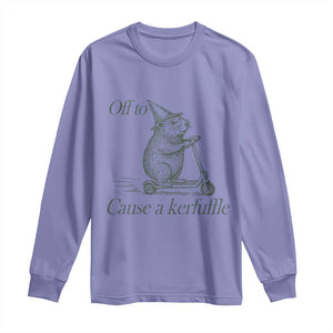 Off To Cause A Kerfuffle Long Sleeve Shirt Funny Groundhog Scooter Chaos TS11 Violet Print Your Wear